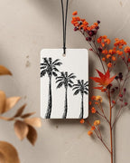 Black Coastal Summer Car Air Freshener 4 Pcs Coconut Scented, Ocean Surfboard Palm Tree Beach Car Accessories Mirror Decor for Women, Beachy Hanging Air Freshener for Cars Closet Drawer Books