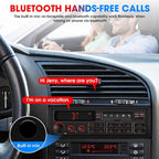 Single Din Retro Car Radio: European Style Stereo for Classic Vehicles - Bluetooth FM AM USB SD AUX USB-C Fast Charge 4-CHN 2 Subwoofer Outputs SWC