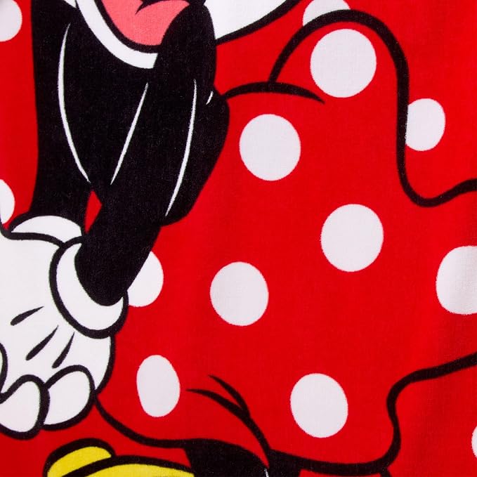 Store Official Minnie Mouse Beach Towel with Minnie Screen Art on Topside - Measures 29" x 58" - Soft & Absorbent for Pool or Beach - Bath Towels for Kids Who Love