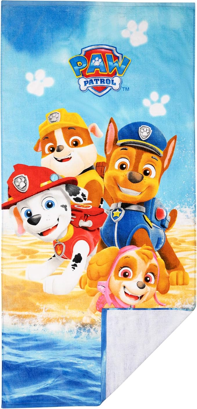 Kids Super Soft Cotton Bath/Pool/Beach Towel, 58 in x 28 in, Paw Patrol