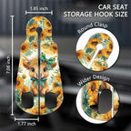 2PCS Car Hooks for Purses Bags, Highland Cow Cattle Artwork Modern Seat Back Storage Headrest Holder Hanger PU Leather Double Metal Backseat Organizer, Women Car Accessories Organization