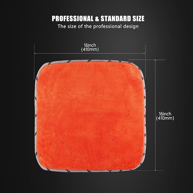 Car Microfiber Towels, 3Pcs Microfiber Car Cleaning Cloths, Upgraded 1200gsm Ultra-Thick Cars Drying Towel Microfiber for Car and Home Polishing Washing and Detailing 16'' x 16'' (3 Pack)