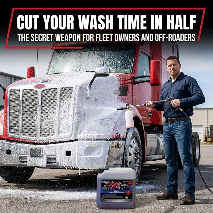 Pro 50 Touchless One Step Car Wash Detergent Soap Concentrate No Brushing, Commercial Grade Professional Auto Foam Cleaner Also Great for Trucks & Tractors