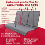 Car Seat Cover & Protector for Dogs - Non-Slip Waterproof Seat Covers for Trucks & Cars - Universal Fit Dog Backseat Protector - Machine-Washable Pet Travel Accessories - Gray, Large