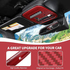 for Bronco Front Reading Light Panel Trim Cover Compatible with 2021-2025 Ford Bronco Interior Accessories 2-Door 4-Door, Red Carbon Fiber (with AUX Switches)
