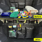 Car Trunk Organizer with Multiple Storage Compartments, Mesh Pockets, Black
