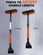 31.5" Ice Scrapers for Car Windshieldand and Extendable Snow Brush for Car with Foam Grip,360° Pivoting Brush Head for Car Truck SUV Home Winter Snow Removal