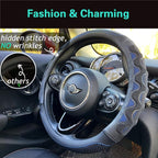 Small Size Steering Wheel Cover Great Grip with 3D Honeycomb Anti-Slip Design, 14 Inch (Blue)