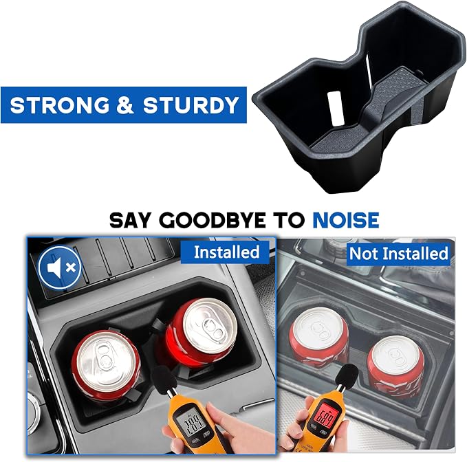 Cup Holder Insert for Toyota Tundra Accessories 2022 2023 2024 2025 2026 (SR/SR5/Limited/TRD Pro Only) Center Console Cup Holder TPE Drink Bottle Holder Organizer Cupholder Protector