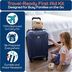 KeepGoing Travel First Aid Kit for Kids – 130 Pc. for Car, Home, Purse, Diaper Bag & Backpack with Latex-Free Bandages - Mini First Aid Kit Travel Size TSA-Approved