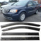 Window Visors Rain Guards Sun Shade Vent Deflectors for 2008-2016 Chrysler Town & Country, 2008-2020 Dodge Grand Caravan SUV Snow Wind Deflector Car Accessories 94251 4-Pieces Set