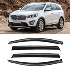Window Visor for 2016-2020 Kia Sorento, Out-Channel Rain Guards Shields Vent Deflector Shade Wind Dark Smoke Ventshade Ventvisor for 16-20 Sorento 2017 2018 2019 16 17 18 19 20, Outside-Mount, 4PCS