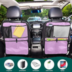 Medium Lavender Magenta Kick Mats Backseat Protector, 2 Pack Car Organizer Back Seat