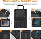 2-in-1 Car Seat Protector & Kick Mat with iPad Holder - Kids Backseat Organizer with Touchscreen Pocket, Storage Pockets & Waterproof Cover for Child Safety and Mess-Free Rides