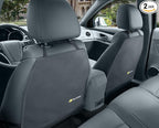 Luxury Clean-Edge Kick Mats - Tapered Design Seat Back Protectors and Seat Covers with Invisible Strap and Stiff Edging (2 Mats)