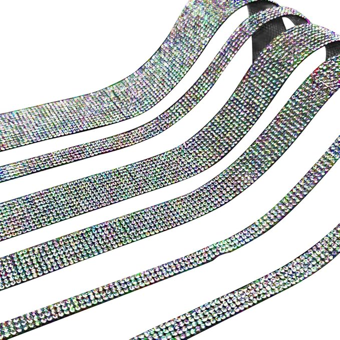 4PCS Bling Car Door Edge Guards Protector, Diamond Auto Side Door Anti-Collision Crash Strip Sticker, Crystals Vehicle Anti-Scratch Bumper Tape, Universal for SUV Truck Pickup (Multicolour)