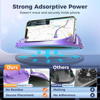 Car Phone Holder, Car Phone Mount Silicone Car Pad Mat for Various Dashboards, Slip Free Desk Phone Stand Compatible with iPhone, Samsung, Android Smartphones, GPS Devices More (Purple)