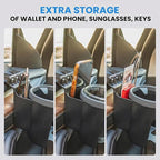 Car Door Cup Holder – Universal Window Cup-Holder with Phone Storage, Felt Protection Pad, No Rattle Fit for Large and Small Cups, Fits Any Car or Truck &18-2023 Tesla Model 3 Y Cup Holder