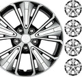 16 Inch Hubcaps Set of 4 – OEM Replacement Snap-On Wheel Rim Covers - Universal Fit Car Wheel Cover for Cars, Trucks, SUV, Vans Durable ABS Black & Silver 5-Spoke Hub-Cap Car Accessories Exterior