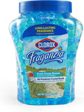 Fraganzia Crystal Beads Air Freshener, Long Lasting Room Deodorizer and Odor Eliminator Gel Beads to Freshen Home, Car, or Office, Fresh Ocean Breeze Scent, 12 Fl Oz