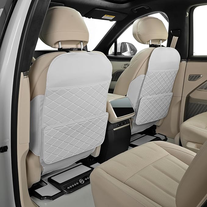 Seat Back Protector,Shields Seat Backs From Kicks and Adds Storage | kick mats back seat protector easy to install and clean, well-crafted, sturdy, durable and stylish.2 Pack