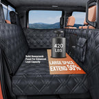 Truck Back Seat Extender for Dogs – Waterproof Full Size Pickup Pet Seat Cover with Door Protection, Hard Bottom Holds 420 lbs Dog Hammock for F150, RAM 1500 & More