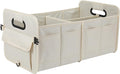 AOKJOY Car Trunk Organizer Car Storage Organizer Collapsible Multi Compartment Car Organizer Adjustable Straps for SUV(Beige)