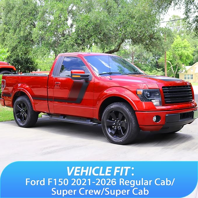 in-Channel Rain Guards for Ford F150 2021 2022 2023 2024 2026 Regular Cab/Super Cab, Vent Window Visors Low Profile Wind Deflectors for Rain & Fresh Air Ventilation, Smoke Tinted-2PCS