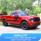 in-Channel Rain Guards for Ford F150 2021 2022 2023 2024 2026 Regular Cab/Super Cab, Vent Window Visors Low Profile Wind Deflectors for Rain & Fresh Air Ventilation, Smoke Tinted-2PCS