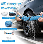 PUGPIU 1400GSM Large Microfiber Car Drying Towel Detailing 24"x36" | XL Super Absorbent Microfiber Towels - Edgeless with Twisted Loop - No Lint Streak for SUV Truck Car Detailing (Blue)