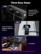 2-in-1 Wireless CarPlay Adapter & Car TV Mate Pro [Autolink Pro 2026, Metal & Glass Case] Convert Wired to Wireless Car Play with HDMI Input, Screen Mirroring & Streaming, Fit for 2016+ Cars -Black