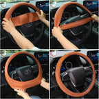 Car Steering Wheel Cover for Men Women, Non-Slip Silicone Sporty Wave Design Auto Interior Accessories, Universal Fit 14 15 16 Inch Round & D-Shape Wheels, Bright Orange