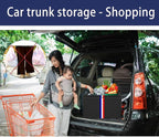 Trunk Organizer for Car, Waterproof Collapsible 3 Compartments Car Organizer, Foldable Storage for Car Accessories, Tools, Sundries for Women Men, Tote Bag (Black Black, Standard)