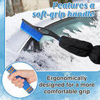 Snow Brush & Ice Scraper for Car Windshield with Glove - 16.5"-23" Extendable Snow Scraper Long Handle Brush Warm Glove Kit for Remove Quickly Automotive/Cars/Trucks/SUVs