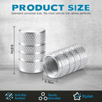 12PCS Tire Valve Stem Caps, Car Exterior Accessories, Aluminum Alloy Valve Cover Universal for Cars, Trucks, Motorcycles and Bicycles (Silver)