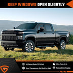 in-Channel Rain Guards Compatible with 2020-2026 Checy Silverado/GMC Sierra 2500HD/3500HD Crew Cab Truck, Durable Side Windows Wind Deflectors Rain Guard Black 4 PCS