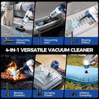 Car Vacuum/Air Duster Portable Cordless - 16000PA High Power Handheld Vacuum with 85,000RPM Brushless Motor, 4-in-1 Rechargeable Mini Vacuum & Blower & Pump for Car Detailing, Home, Office, Pet Hair