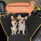 XL Dog Car Seat Cover for Back Seat, Waterproof Hammock for Car, SUV & Truck, Non-Slip Backseat Cover for Dogs, Heavy-Duty Dog Hammock Style Seat Protector Pets, Easy to Install & Clean