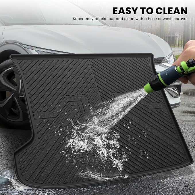 Cargo Mat for Kia EV6 2024 2023 2022, All Weather TPE Custom Fit Easy Clean Car Trunk Mat for Kia EV6 2022-2024 Cargo Liner, Black