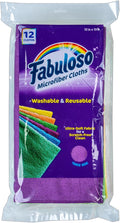Microfiber Cleaning Cloths for Home & Car, Lint-Free Scratch-Free Rags for Glass, Kitchen & Wood, Reusable Machine Washable, Absorbent for Dusting & Wiping, Rainbow, 13 x 13 in, 12 Count