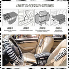 5 Pcs Fuzzy Animal Print Car Accessories Set, Soft Fluffy Plush Steering Wheel Cover, Center Console Armrest Pad & Rearview Mirror Cover - Interior Decorations for Women,Universal Fit (Zebra Print)