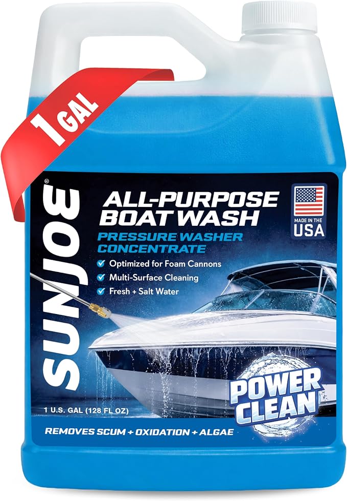 All-Purpose Boat Wash Cleaner for Pressure Washer, Concentrate Formula, Citrus Scent, 1 Gallon - Marine Cleaning Solution for Metal, Wood, Fiberglass, and Exterior Surfaces, SPX-APBW1G