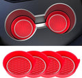 Car Cup Coaster Universal Non-Slip Cup Holders Bling Crystal Rhinestone Car Interior Accessories 4 Pack Red