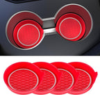 Car Cup Coaster Universal Non-Slip Cup Holders Bling Crystal Rhinestone Car Interior Accessories 4 Pack Red