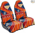 Car Seat Towel Cover 2 Pack for Front Seats, Sweat Absorbent Car Seat Protector with Non-Slip Backing, Waterproof Towel Car Seat Covers for Runners, Gym, Swimming, Beach, Pets, Orange Track