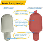 Magnetic Leather Sunglasses Holder for Car, 2 Packs (Red) | Magnetic Car Visor Accessories