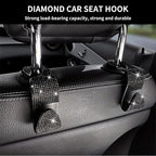 4PCS Bling Car Seat Headrest Hooks, Vehicle Back Seat Purse Handbag Hanging Holder with Crystal Rhinestone, Diamond Storage Organizer Hook,Bling Car Accessories for Women (Black)