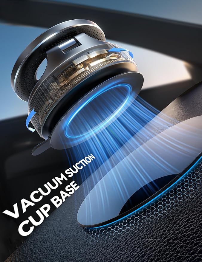 Magsafe Car Mount, Car Mount for iPhone with Strong Magnet, 360° Metal Strut Vacuum Suction Cup Phone Mount for iPhone 17 Air Pro Max/16 15 14 13 12 Series& Android Magsafe Case, Dark Blue