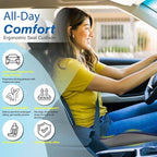 Car Seat Cushion for Driving, Car Seat Pillow for Short Drivers | Ergonomic Memory Foam Seat Cushion for Pain Relief, Adult Booster Seat for Car, Butt Cushion for Car, Truck, Blue&Gray