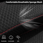 Mesh Leather Car Seat Covers Full Set,Breathable Mesh Faux Leather Seat Covers for Car, Universal Fit for SUV Truck Sedan Automotive, Airbag Compatible, Black and Red